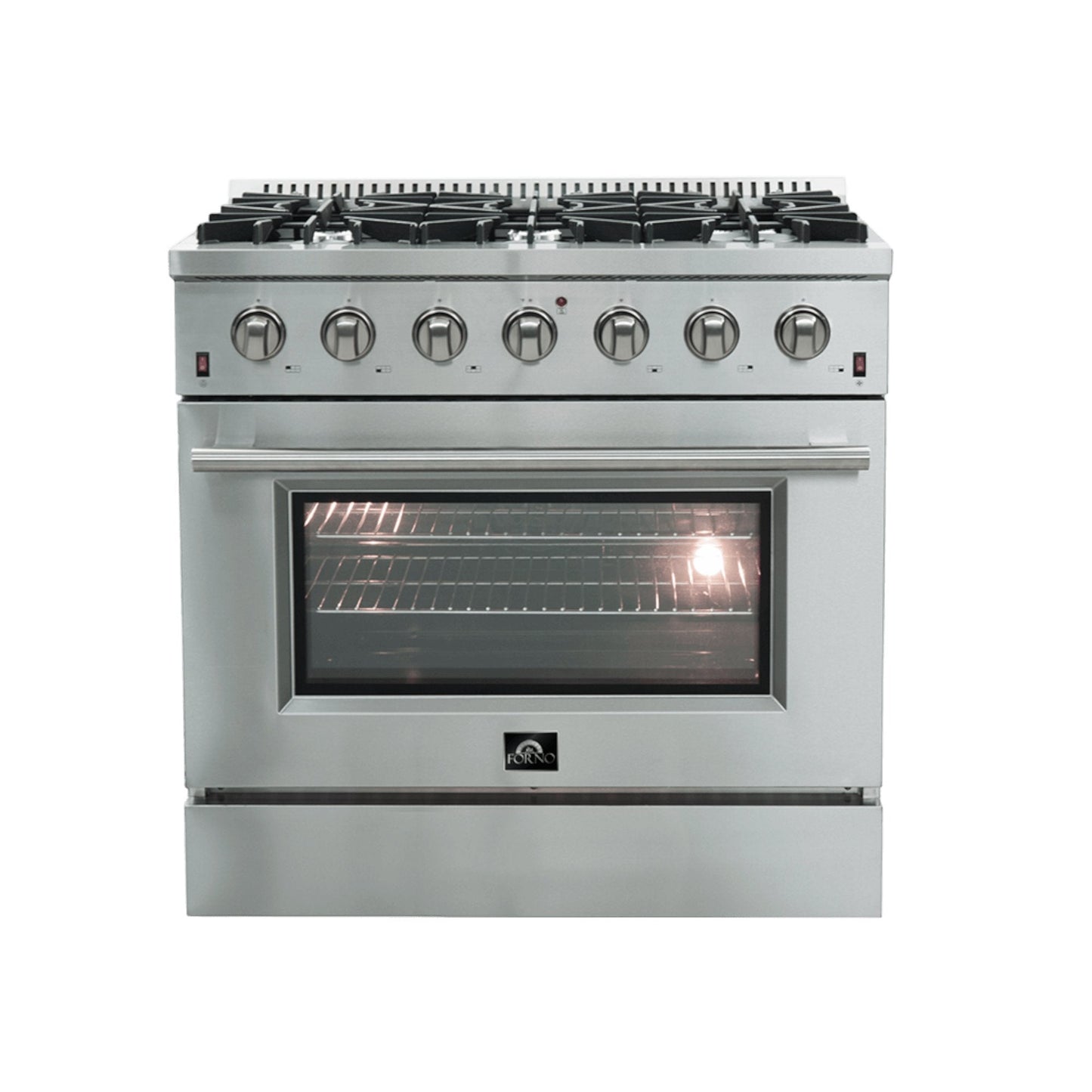 Forno Galiano 36-Inch Freestanding Gas Range, Stainless Steel, 6 Burners, Energy Efficient 