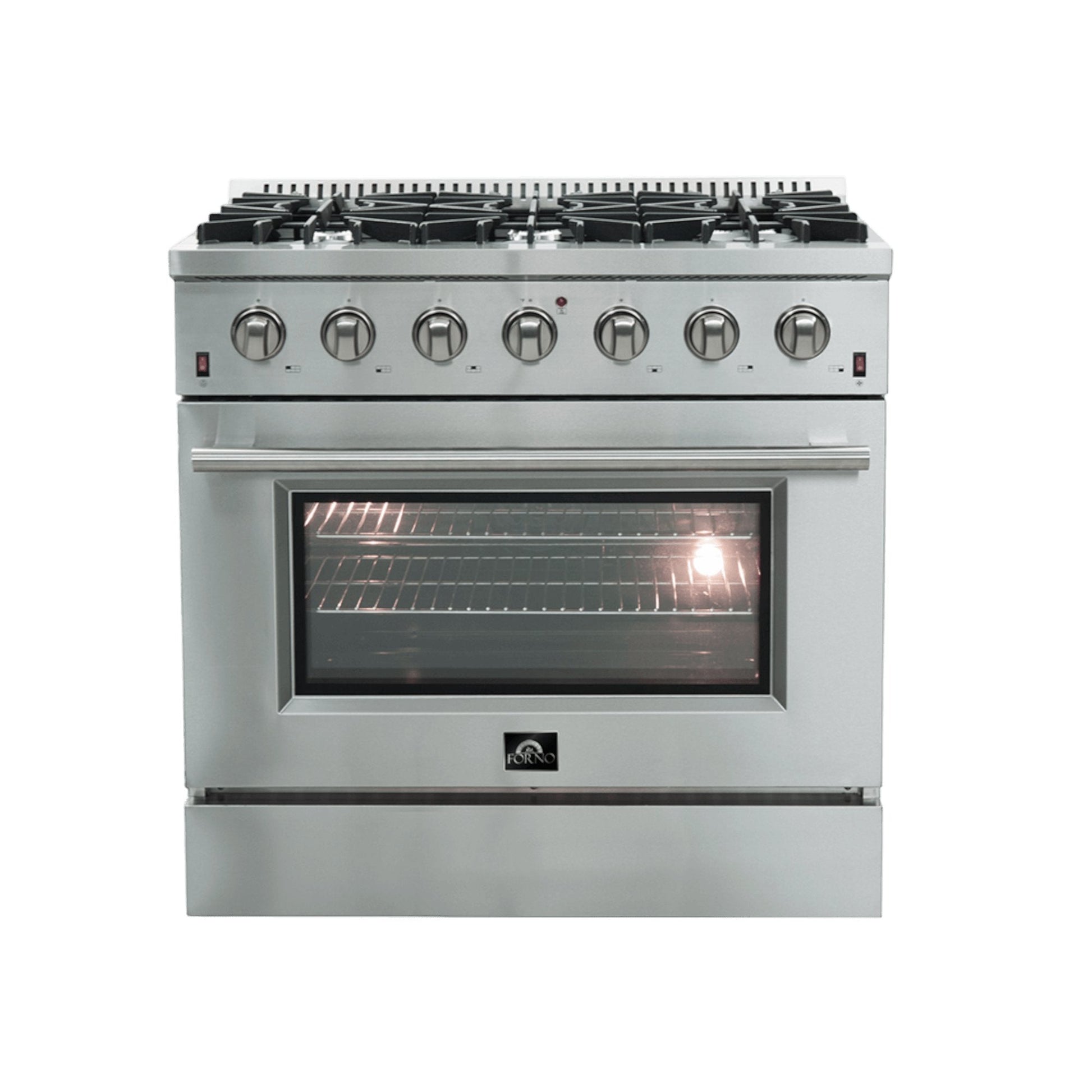 Forno Galiano 36-Inch Freestanding Gas Range, Stainless Steel, 6 Burners, Energy Efficient 