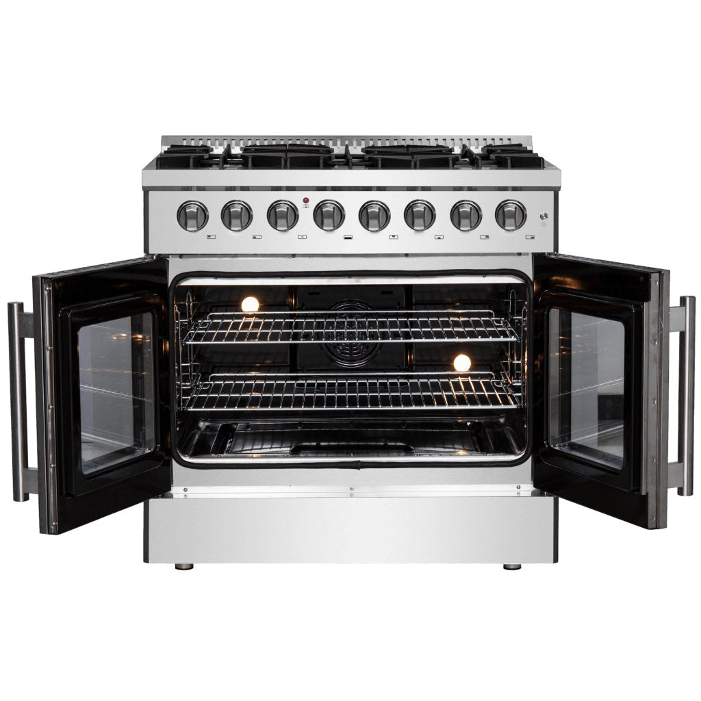 Forno Galiano 36" Freestanding French Door Dual Fuel Range 