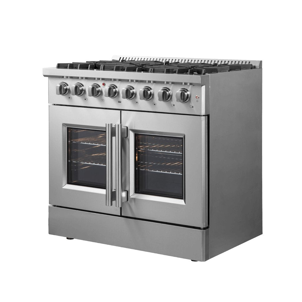 Forno Galiano 36" Freestanding French Door Dual Fuel Range 