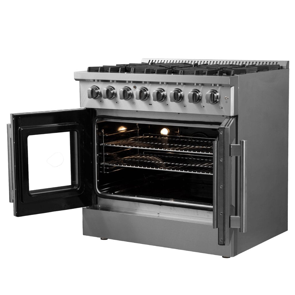 Forno Galiano 36" Freestanding French Door Dual Fuel Range 